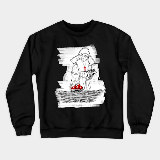 Gothic Priestess Drawing Crewneck Sweatshirt by Raimondi